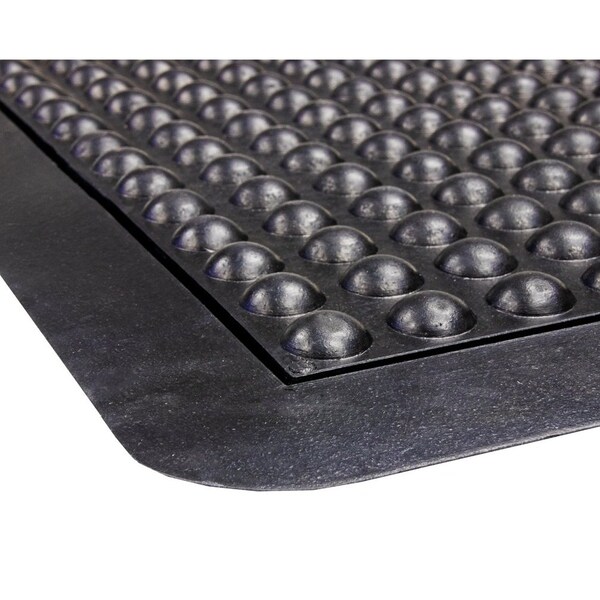 Crown Matting Technologies Antifatigue Mat, 3' L x 2' W, 1/2" Thickness, SBR Rubber, Black - YF 0023BK