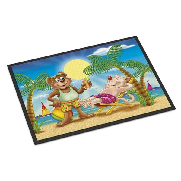Carolines Treasures Bears Relaxing at the Beach Indoor or Outdoor Mat, 24 x 36 in. - APH3817JMAT