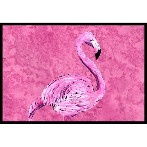 Carolines Treasures Carolines Treasures 8875MAT Flamingo on Pink Indoor Or Outdoor Doormat - 18 x 27 in. - 8875MAT