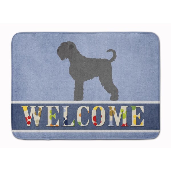 Carolines Treasures Black Russian Terrier Welcome Machine Washable Memory Foam Mat - BB8293RUG