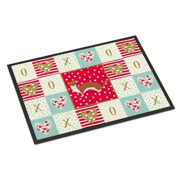 Carolines Treasures 24 x 36 in. Weasel Love Indoor or Outdoor Mat - CK5297JMAT
