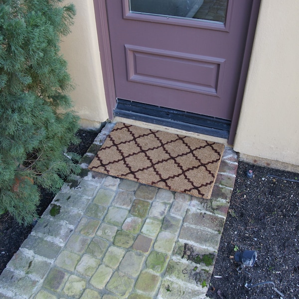 Rubber-Cal "Casablanca" Brown - Outdoor Coco Mats - 18" x 30" - 10-102-029P
