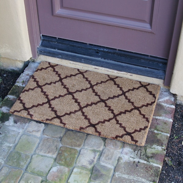 Rubber-Cal "Casablanca" Brown - Outdoor Coco Mats - 18" x 30" - 10-102-029P