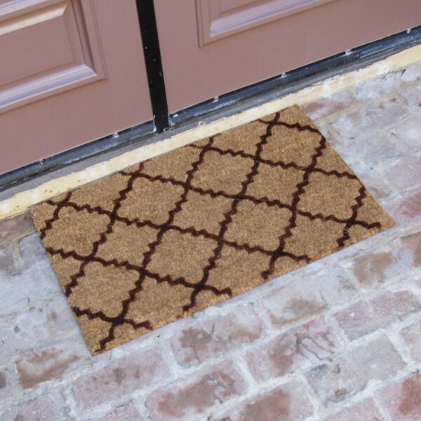 Rubber-Cal "Casablanca" Brown - Outdoor Coco Mats - 18" x 30" - 10-102-029P