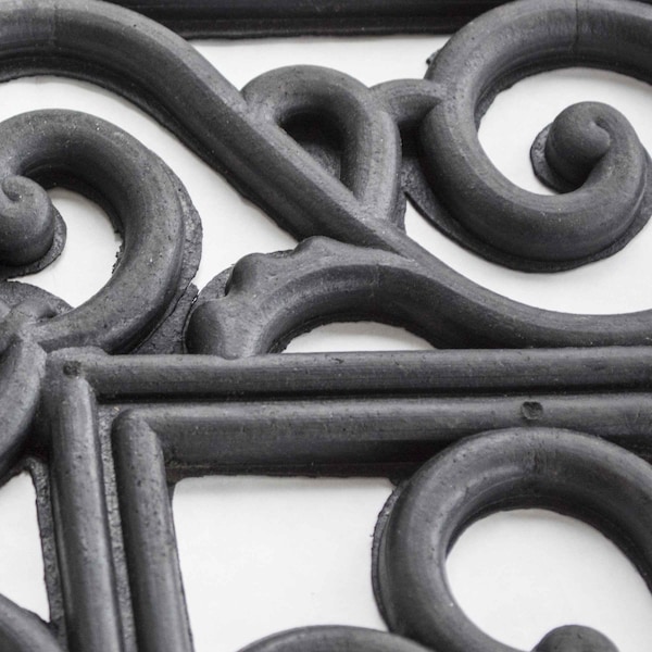 Amerihome 4 Ft x 2 Ft Decorative Scrollwork Entryway Rubber Door Mat - 2 Pack, 2PK - RMATDE42-2PK