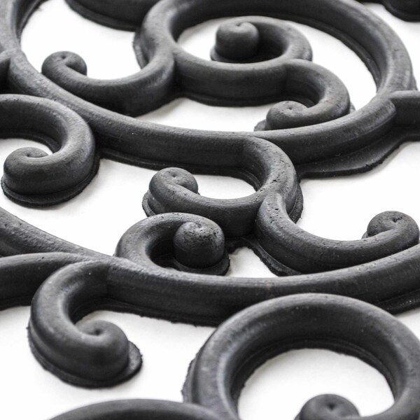 Amerihome 4 Ft x 2 Ft Decorative Scrollwork Entryway Rubber Door Mat - 2 Pack, 2PK - RMATDE42-2PK
