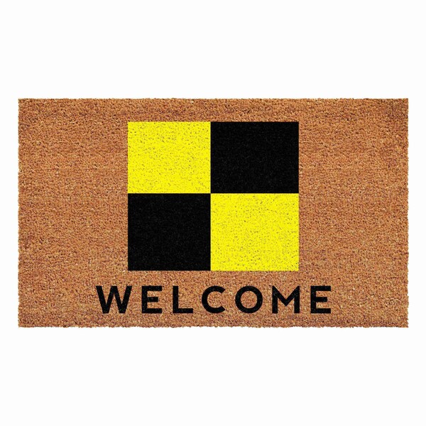 Calloway Mills Personalized Door Mat, Black, Yellow, Natural, 24 in W x 36 in L - 108122436L