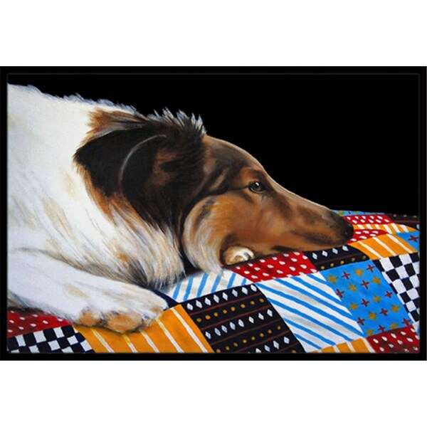 Jensendistributionservices Day Dreamer Collie Indoor or Outdoor Mat, 18 x 27 - MI2556928