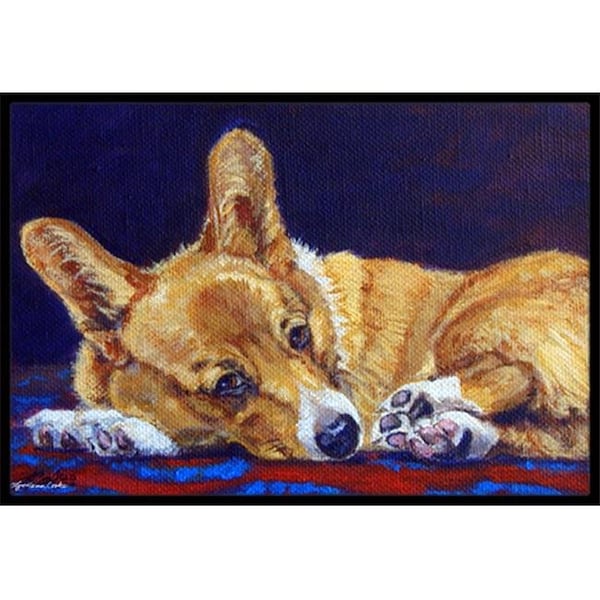 Carolines Treasures Carolines Treasures 7320MAT Corgi Blue Lonesome Indoor & Outdoor Mat; 18 x 27 in. - 7320MAT