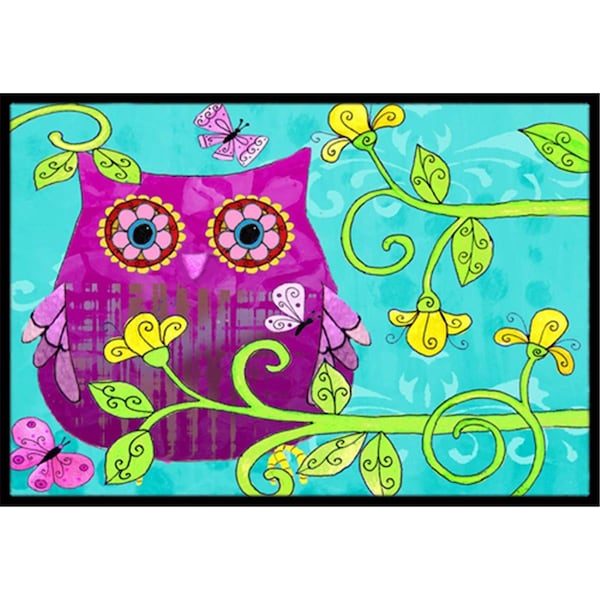 Jensendistributionservices Sittin In The Flowers Owl Indoor & Outdoor Mat, 24 x 36 in. - MI2556376