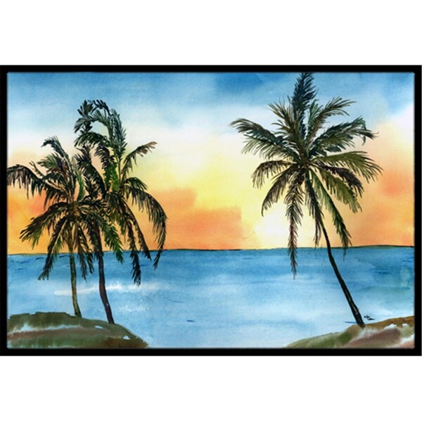 Carolines Treasures 18 x 27 in. Palm Tree Scene Indoor Or Outdoor Mat - CA74690