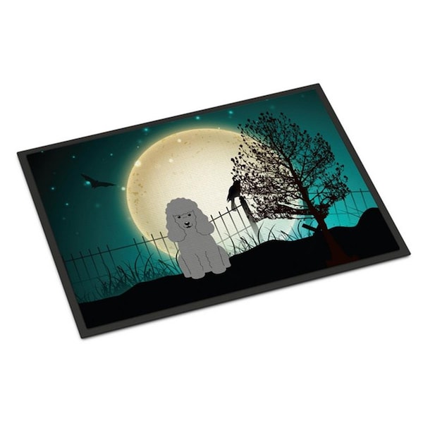 Carolines Treasures Halloween Scary Poodle Silver Indoor or Outdoor Mat, 24 x 0.25 x 36 in. - BB2258JMAT