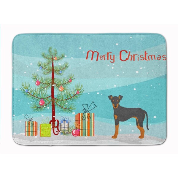 Carolines Treasures Manchester Terrier Christmas Tree Machine Washable Memory Foam Mat - CK3472RUG