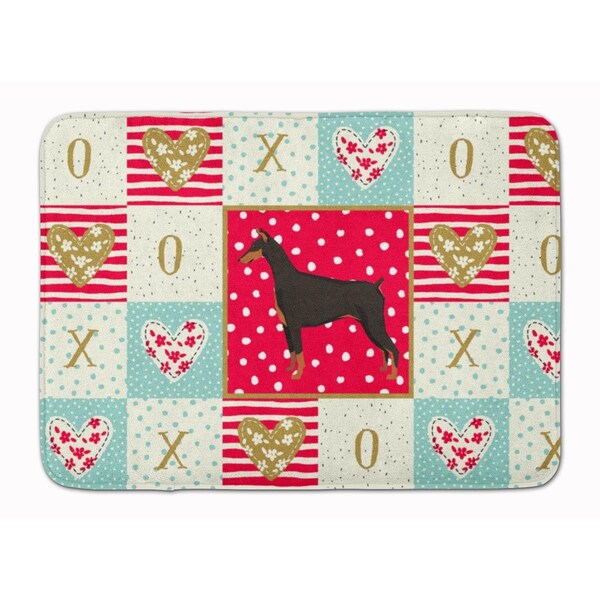 Carolines Treasures 19 x 27 in. Doberman Pinscher Love Machine Washable Memory Foam Mat - CK5925RUG