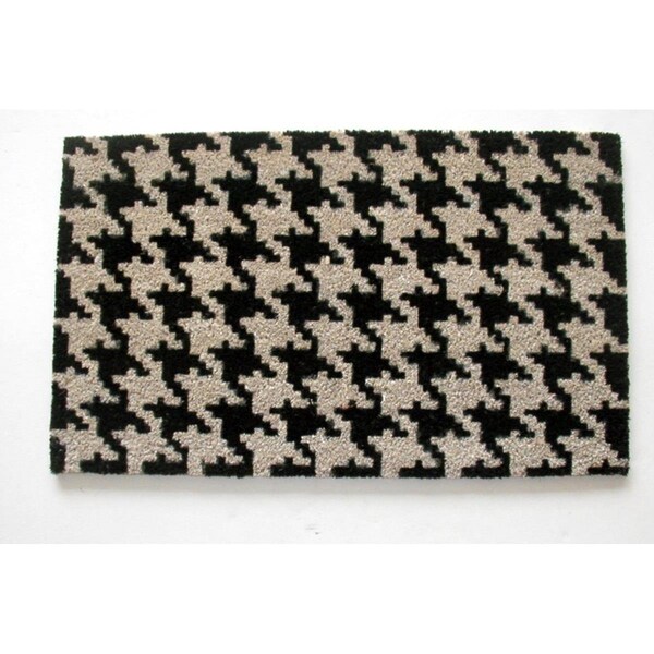 Dare2Decor 18 x 30 in. PVC Vinyl Backed Houndstooth Doormat - DA1342319