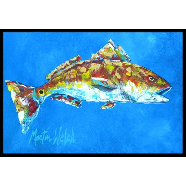 Carolines Treasures 18 x 27 in. Fish-Red Fish Seafood Two Indoor and Outdoor Doormat - MW1098MAT