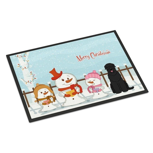 Micasa Merry Christmas Carolers Black Russian Terrier Indoor or Outdoor Mat24 x 0.25 x 36 in. - MI887539