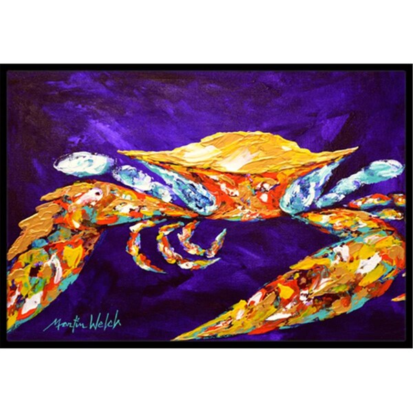 Carolines Treasures The Right Stuff Crab in Purple Indoor or Outdoor Mat - MW1172JMAT