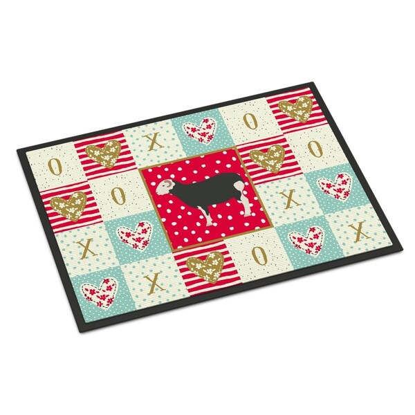 Carolines Treasures 24 x 36 in. Herwick Sheep Love Indoor or Outdoor Mat - CK5397JMAT
