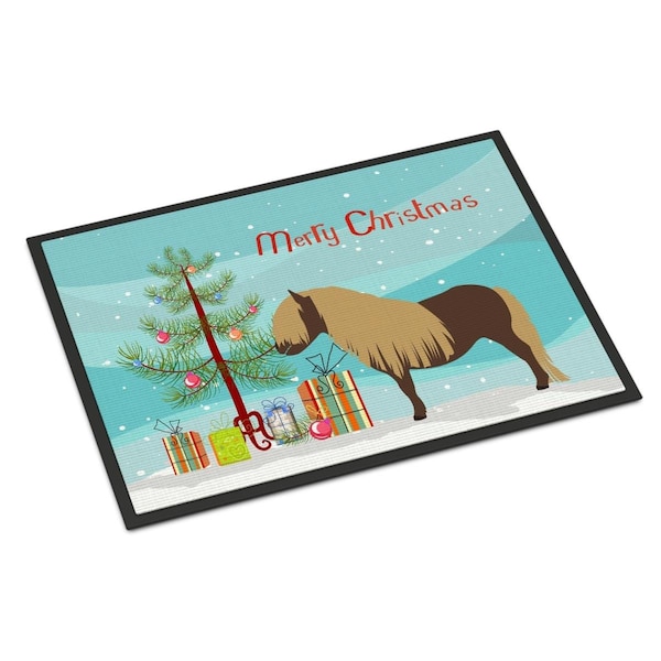 Carolines Treasures Shetland Pony Horse Christmas Indoor or Outdoor Mat - 18 x 27 in. - BB9281MAT