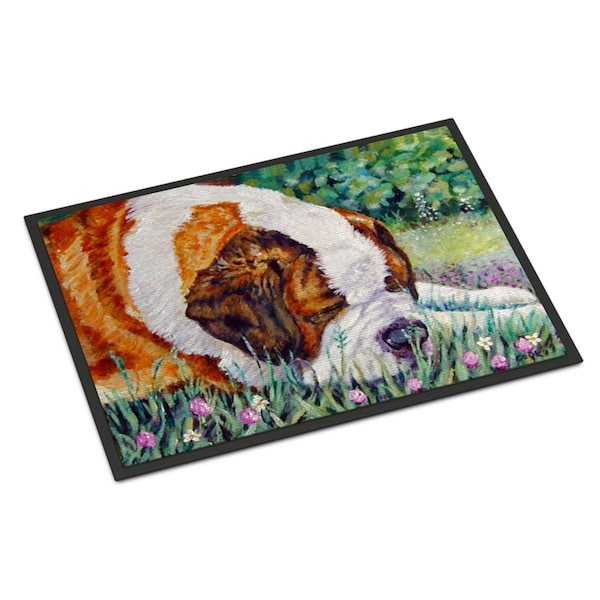 Carolines Treasures 24 x 36 in. Saint Bernard Naptime Indoor or Outdoor Mat - 7445JMAT