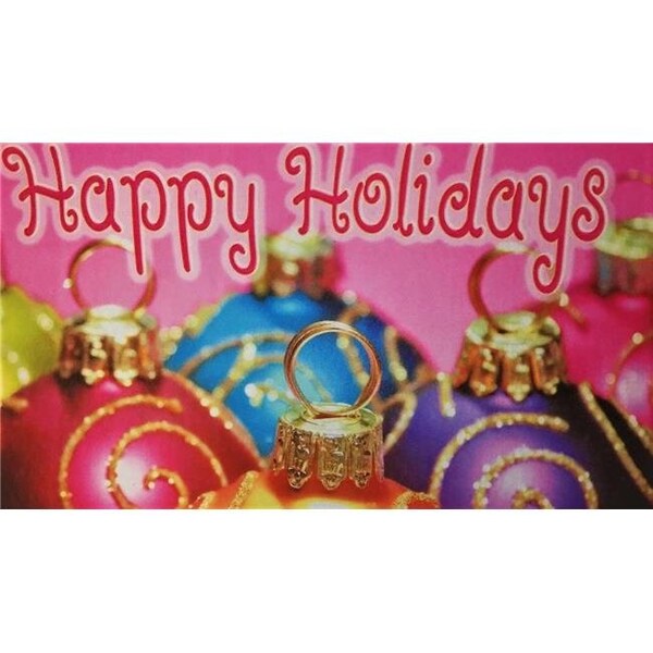 Custom Printed Rugs Custom Printed Rugs DM 76 Pink Happy Holidays Non Slip Indoor Door Mat; 27 x 18 in. - DM  76
