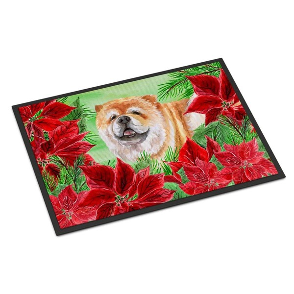Carolines Treasures Cane Corso Poinsettas Indoor or Outdoor Mat, 24 x 36 in. - CK1343JMAT