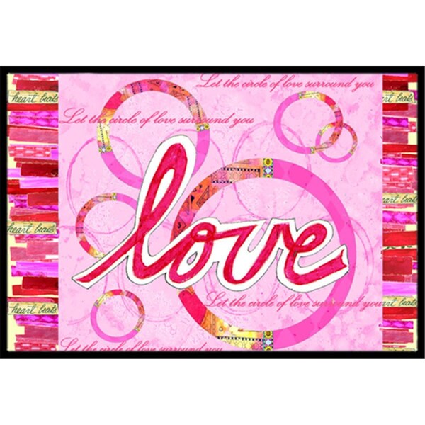 Carolines Treasures Love Is A Circle Valentines Day Indoor & Outdoor Mat, 18 x 27 in. - CA77915