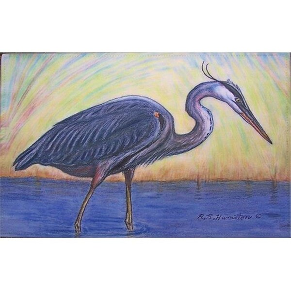 Betsy Drake Betsy Drake DM027 Great Blue Heron Door Mat 18"x26" - DM027