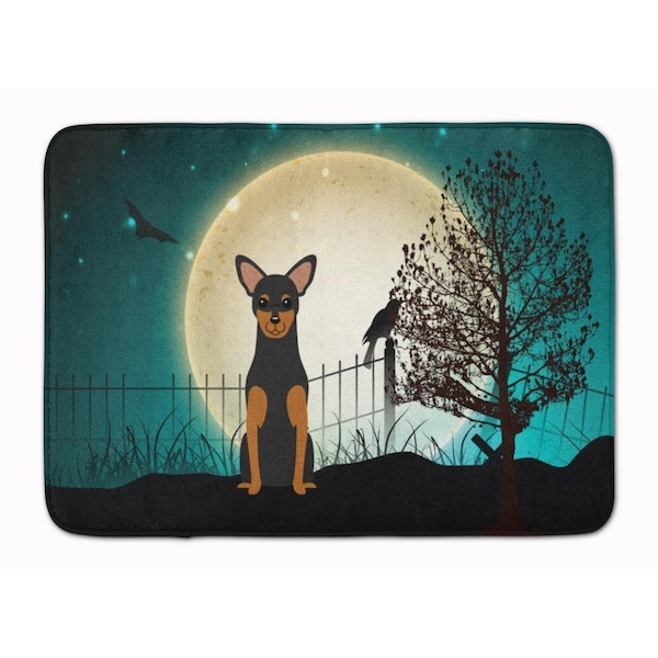 Carolines Treasures Halloween Scary Manchester Terrier Machine Washable Memory Foam Mat - BB2218RUG