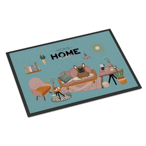 Carolines Treasures 18 x 27 in. Brown French Bulldog Sweet Home Indoor or Outdoor Mat - CK7858MAT