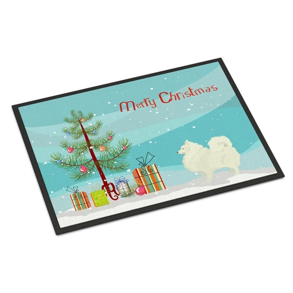 Carolines Treasures 24 x 36 in. Spitz Christmas Tree Indoor or Outdoor Mat - CK3565JMAT
