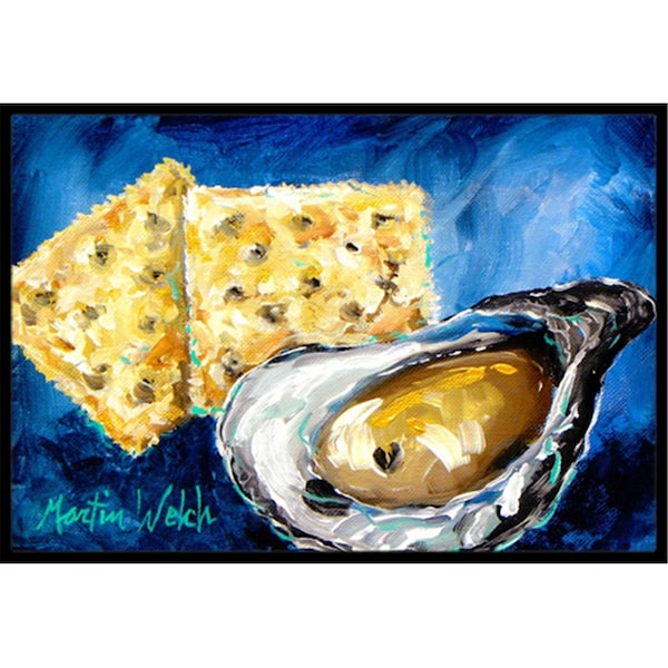 Carolines Treasures 24 x 36 in. Oysters Two Crackers Indoor Or Outdoor Doormat - MW1089JMAT
