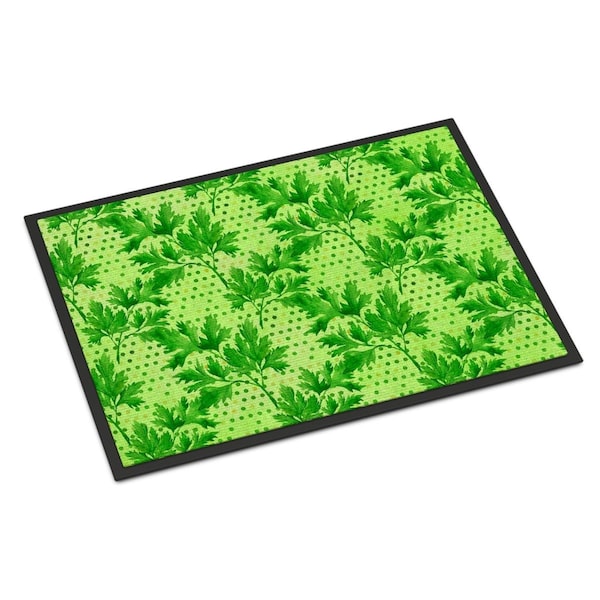 Carolines Treasures Watercolor Parsley Indoor or Outdoor Mat, 24 x 36 in. - BB7573JMAT