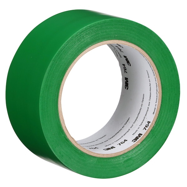 3M Vinyl Tape, Green, 2" x 36 yd., 5 mil - 70006281813