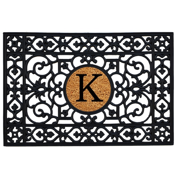 Calloway Mills Monogram Insert Door Mat, Black, Natural, 24 in W x 36 in L - 160012436K