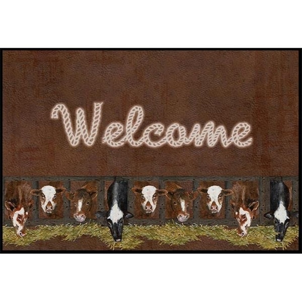 Carolines Treasures Carolines Treasures SB3058MAT Welcome Mat with Cows Indoor or Outdoor Mat - SB3058MAT