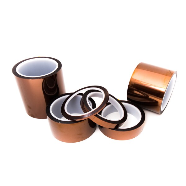 Bertech High-Temp. Polyimide Tape, 0.5 Mil Film + 1 Mil Adhesive, 1/2 In. Wide x 36 Yards Long, Amber - PPT0.51-1/2