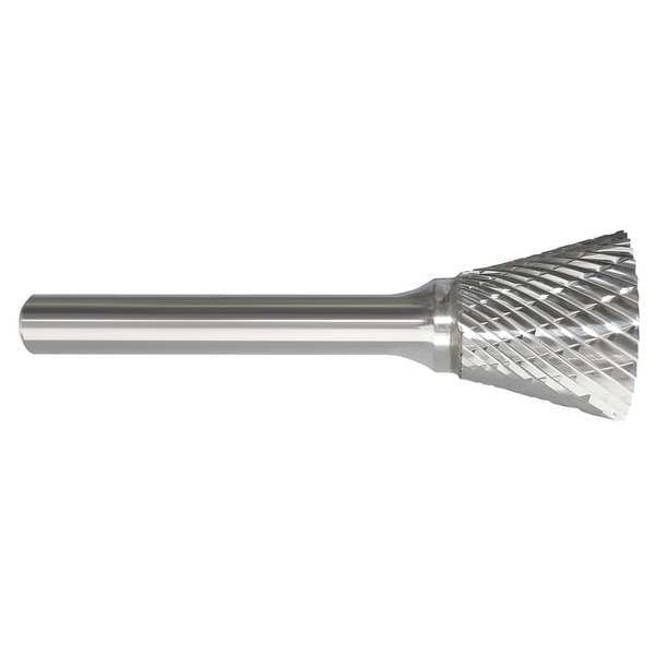 Zoro Select Carbide Bur, Inverted Cone, 1/2, 1/4 Shank - 310-002228