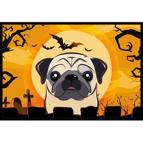 Carolines Treasures Carolines Treasures BB1820MAT Halloween Fawn Pug Indoor & Outdoor Mat; 18 x 27 in. - BB1820MAT