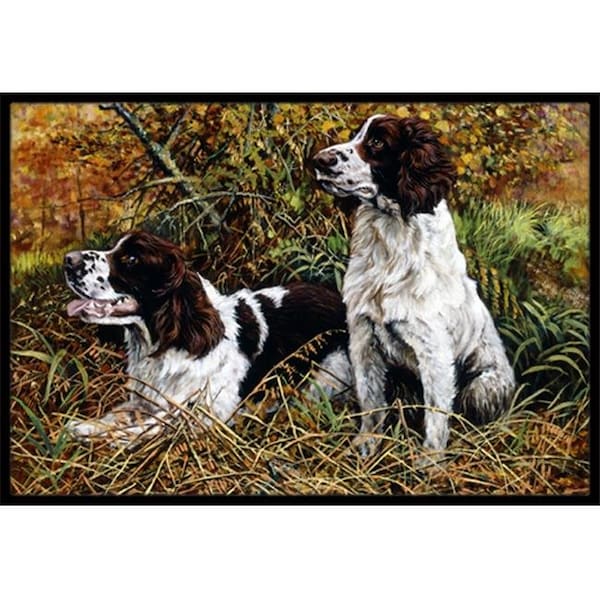 Carolines Treasures Carolines Treasures HMHE0002MAT Two Springer Spaniels in the Grasses Indoor or Outdoor Mat; 18 x 27 - HMHE0002MAT