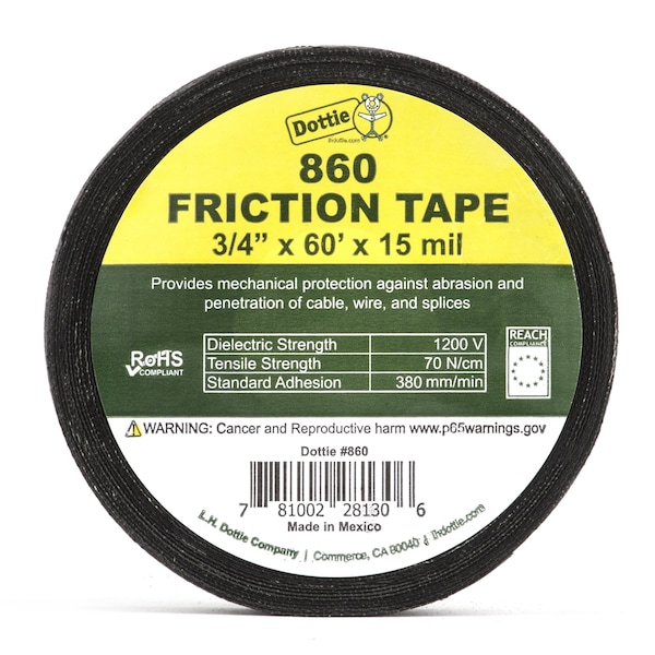 Dottie L.H. Dottie 3/4'' x 60' Friction Tape, 10PK - 860