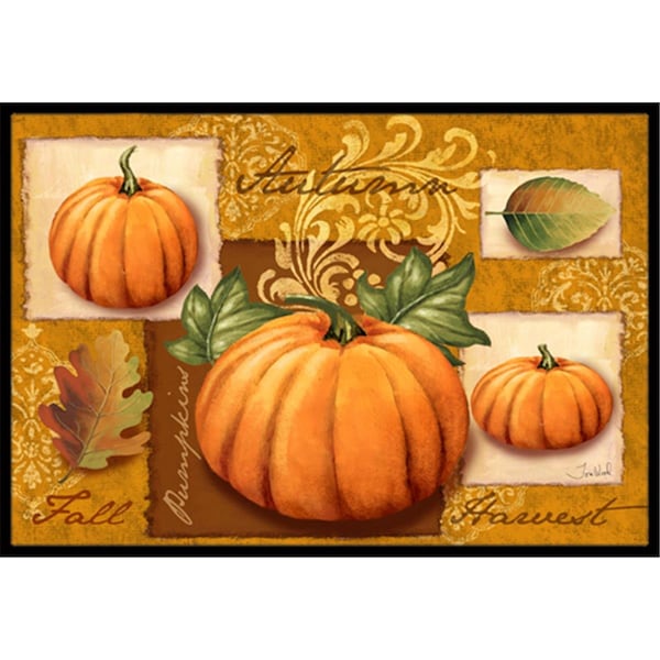 Carolines Treasures Fall Harvest Pumpkins Indoor & Outdoor Mat, 24 x 36 in. - CA77936