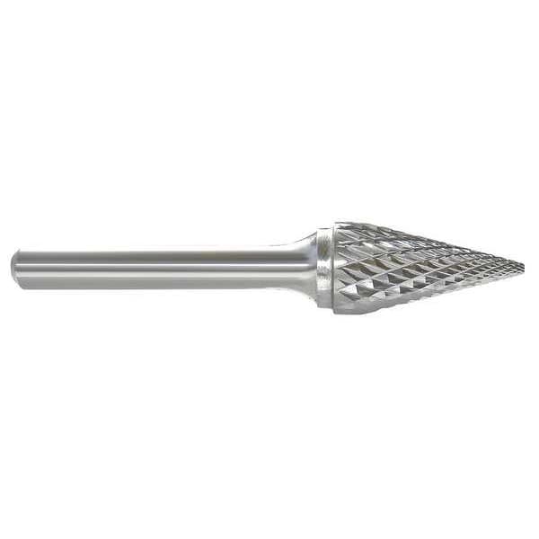 Zoro Select Carbide Bur, Pointed Cone, 1/8, 1/8 Shank - 310-002192