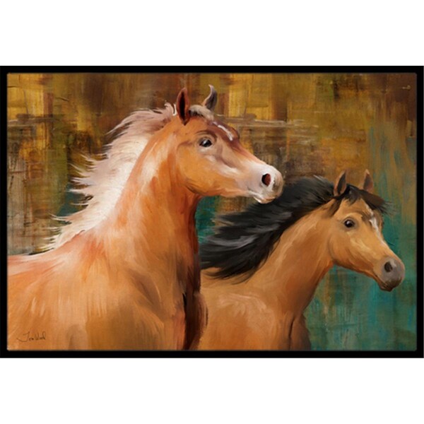 Carolines Treasures Horse Duo Indoor and Outdoor Mat- 18 x 27 in. - PTW2021MAT