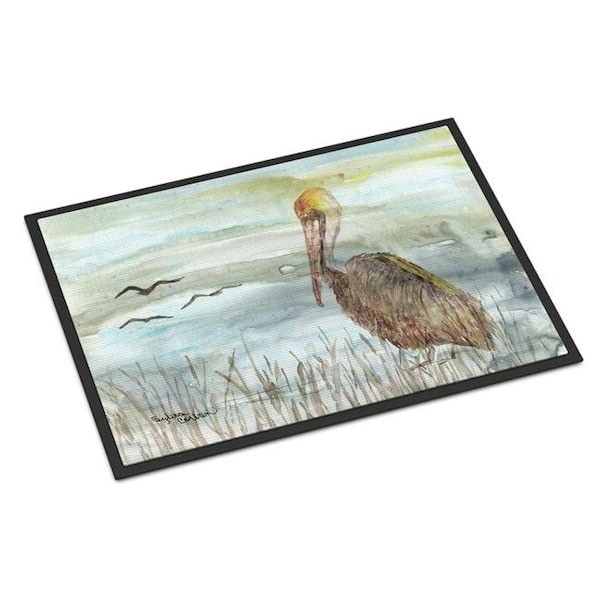 Carolines Treasures Carolines Treasures SC2009JMAT 24 x 36 in. Brown Pelican Watercolor Indoor or Outdoor Mat - SC2009JMAT