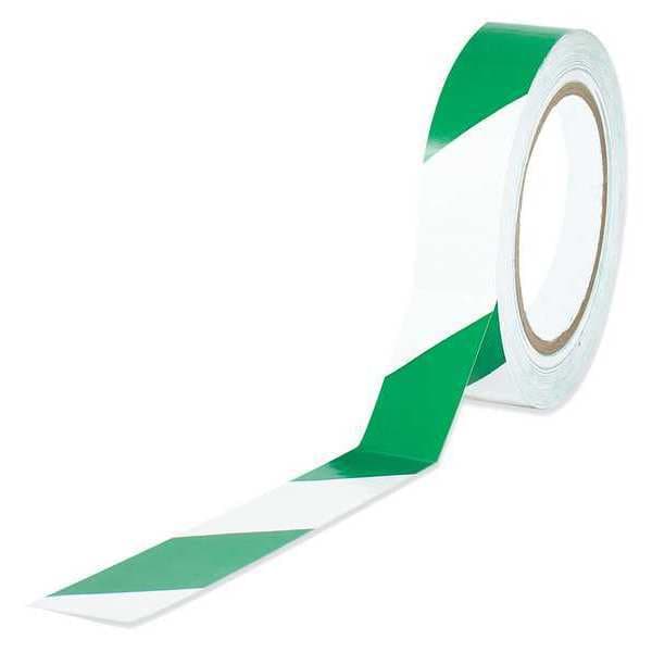 Partners Brand Tape Logic Striped Vinyl Tape, 7.0 Mil, 1" x 36 yds., Green/White, 48/Case - T9136GW