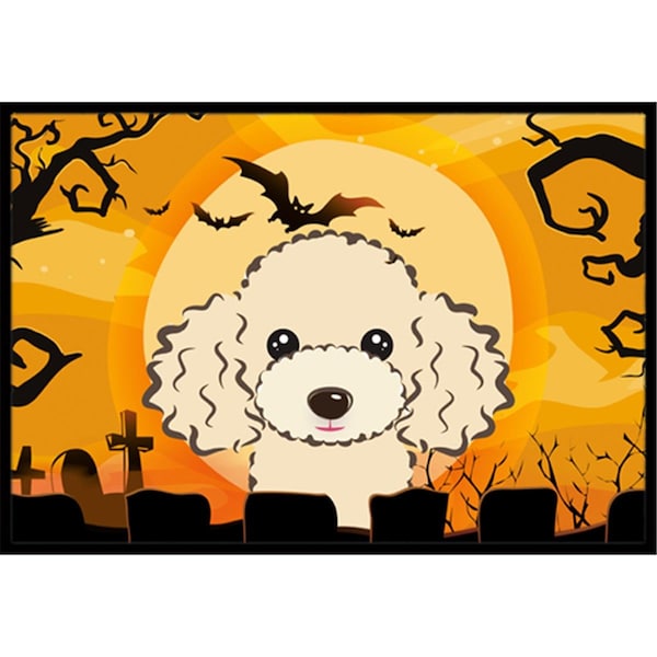 Carolines Treasures Halloween Buff Poodle Indoor and Outdoor Mat- 18 x 27 in. - BB1816MAT