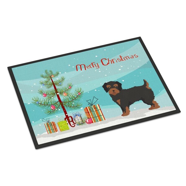 Carolines Treasures 24 x 36 in. Yorkiepoo No.1 Christmas Tree Indoor or Outdoor Mat - CK3882JMAT