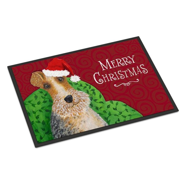 Carolines Treasures 18 x 27 in. Wire Fox Terrier Christmas Indoor or Outdoor Mat - VHA3040MAT